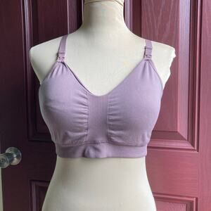 Kindred Sublime Hands Free Pumping Nursing Bra L Reg Mauve Purple Maternity Clip